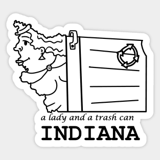 A funny map of Indiana 2 Sticker